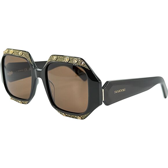 Swarovski Accessories - Swarovski SK0382 Womens Plastic Sunglass 48E Shiny Dark Brown 53-19 w Crystals